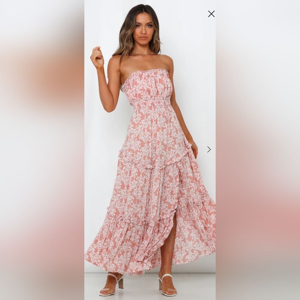 NWT Hello molly Love My Tequila Sunrises Maxi Dress Blush size M US 6 - Picture 2 of 9
